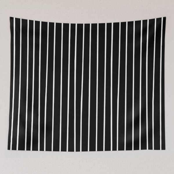 Item preview, Not Exactly Straight Black and White Vertical Striped Abstract Pattern designed and sold by meggydesigns.
