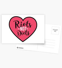 Feminist sticker - riots not diets Postcards
