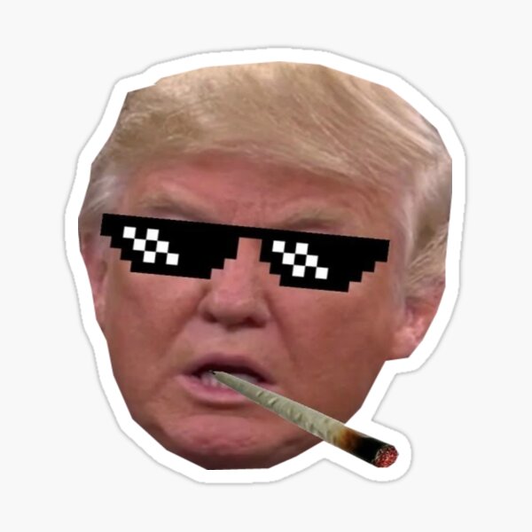 super dank trump with weed and glasses meme Sticker