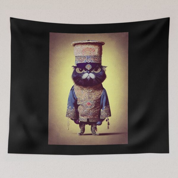 Item preview, anthropomorphic persian cat portrait - persian cat in traditional clothing v8 designed and sold by Catator.