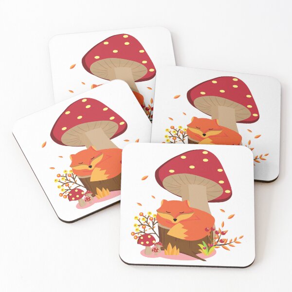 Item preview, Cozy Autumn Vibe with Sleeping Fox | Autumn Giant Mushroom with sleeping fox designed and sold by delively-Dewi.