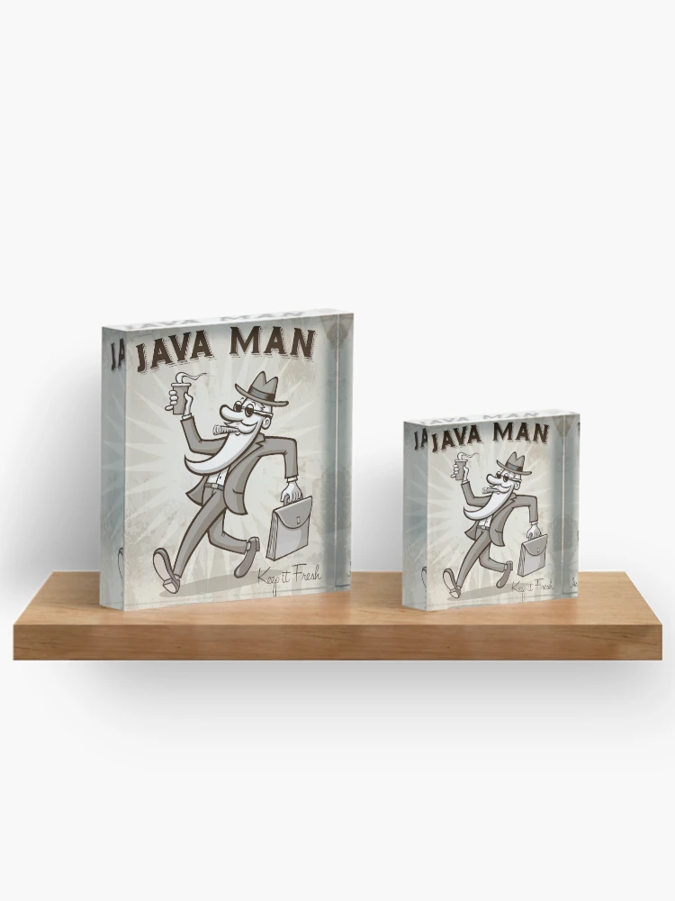 Thumbnail 3 of 5, Acrylic Block, Retro Java Man designed and sold by RodSavely.