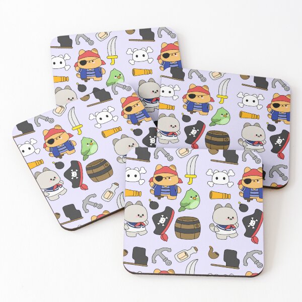Item preview, Cute Pirate Cat Sticker Sheet designed and sold by satchisatchi.
