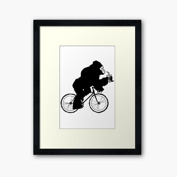 Vista previa del artículo con la obra «Gorila de espalda plateada en una bicicleta», diseñado y vendido por grosvenordesign.