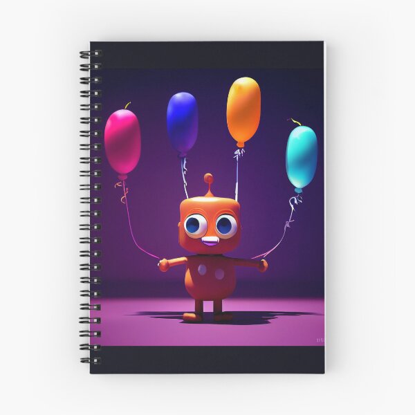 Item preview, Cute bot holding baloons celebrating a birthday designed and sold by Elflena.