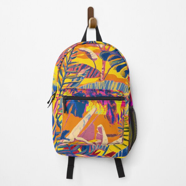 Item preview, Tropical sunset in the jungle retro colorful screen print  designed and sold by ParrotPartyArt.