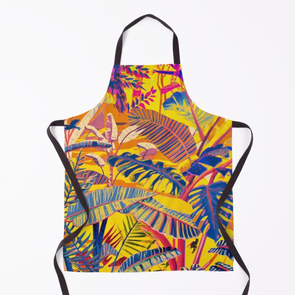 Item preview, Tropical sunset in the jungle retro colorful screen print designed and sold by ParrotPartyArt.