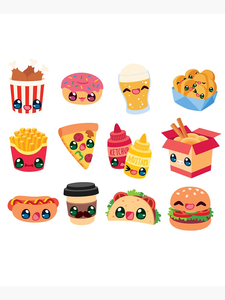 Fast Food Clipart Kawaii Food Vector Fast Food Party Take Away Food Food Illus Digital 4658