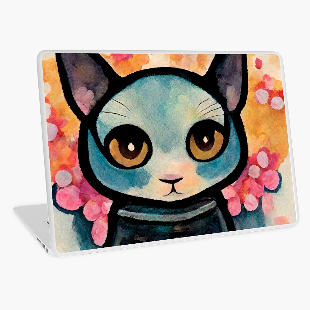  Miaoji Painting Watercolor Cat Downtown Girl Sticker Square  Waterproof Stickers Wallpaper Car Decal : Tools & Home Improvement