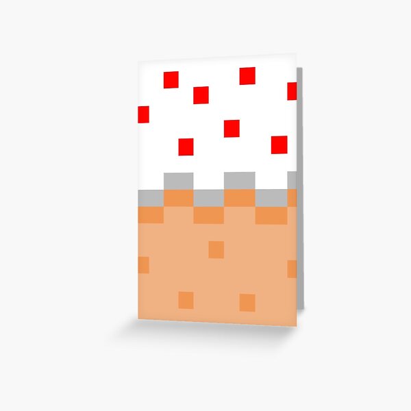 Minecraft Cake Greeting Cards Redbubble - minecraft and roblox themed cake for color drama cakes