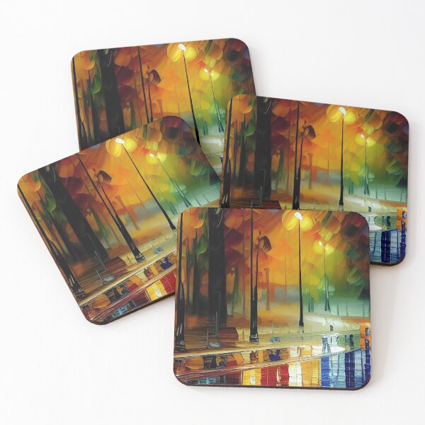 Item preview, Beautiful landscape painting of rainy night New York designed and sold by CattlettArt.