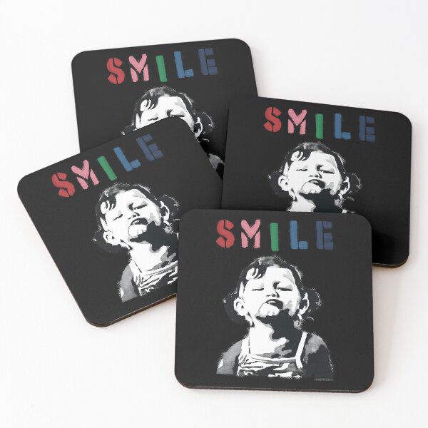 Item preview, Banksy graffiti Quote SMILE with girl not smiling Girl Power resistance HD HIGH QUALITY ONLINE STORE designed and sold by codiconxe.