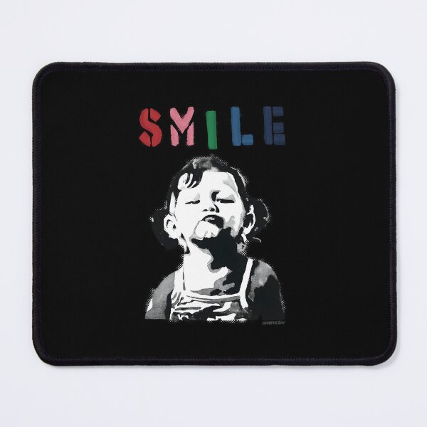 Item preview, Banksy graffiti Quote SMILE with girl not smiling Girl Power resistance HD HIGH QUALITY ONLINE STORE designed and sold by codiconxe.