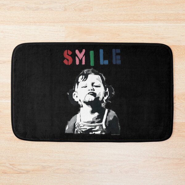 Item preview, Banksy graffiti Quote SMILE with girl not smiling Girl Power resistance HD HIGH QUALITY ONLINE STORE designed and sold by codiconxe.