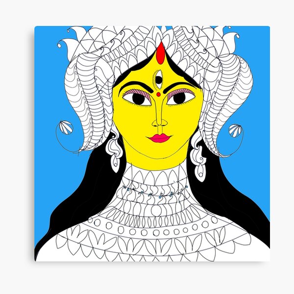 Free Vector | Hand draw happy durga puja festival template brochure  background
