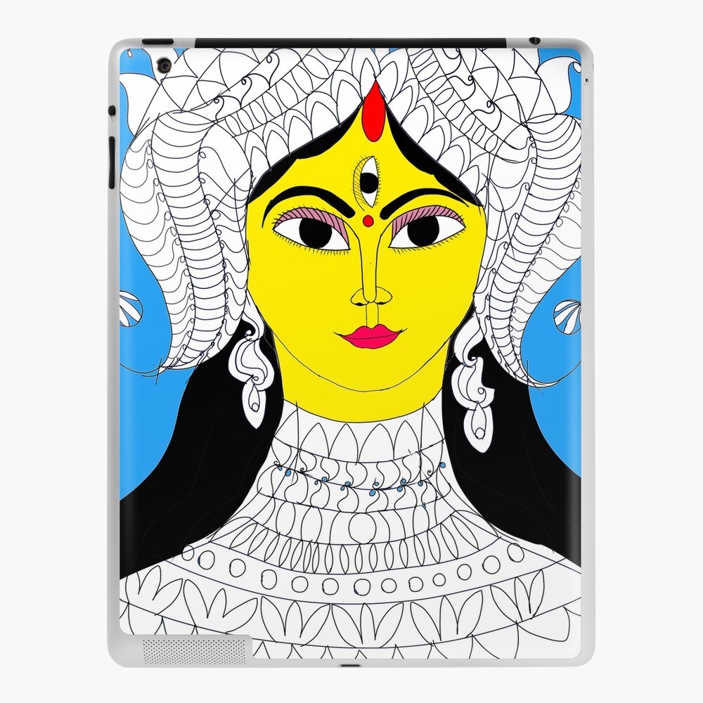 Goddess Durga Face Illustration Stock Vector - Illustration of decorative,  culture: 74410024