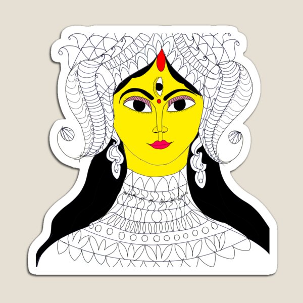 Image of Sketch Of Goddess Durga Maa Or Durga Closeup Face Design Element  In Outline Editable Vector Illustration For A Dasara Festival  Celebration-QU519291-Picxy