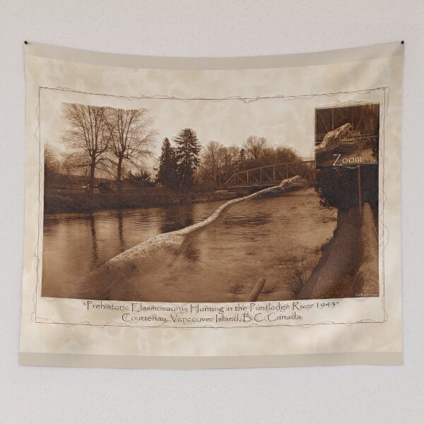 Item preview, Elasmosaurus Dinosaur Attacking Bridge designed and sold by NaturePrints.