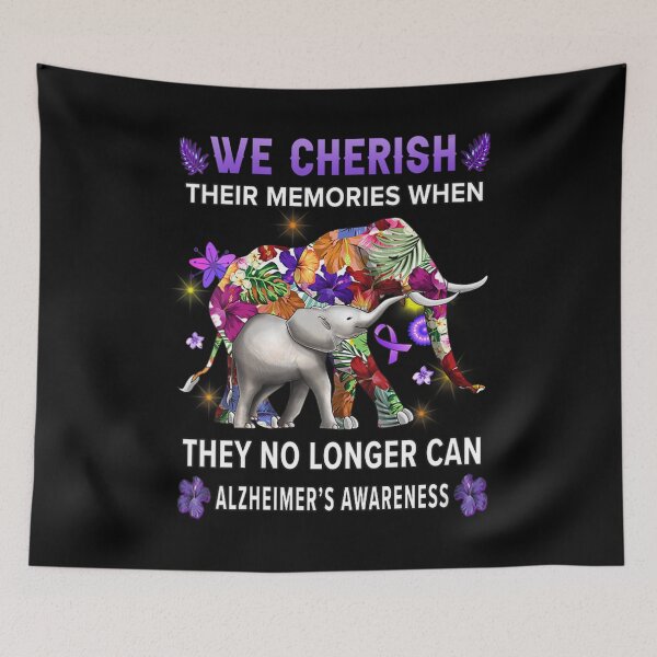 Item preview, Womens Alzheimers Awareness Shirt Elephant Memories Purple Ribbon V-Neck designed and sold by palestep-father.
