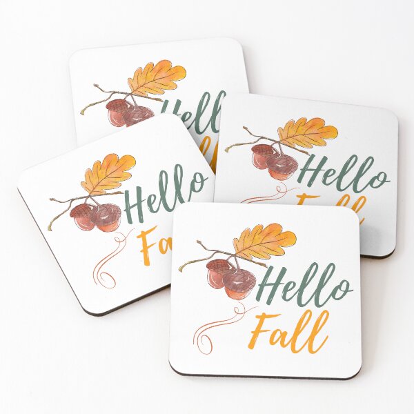 Item preview, Hello Fall - Autumn, Pumpkin, Twig and Leaves designed and sold by MyArt23.