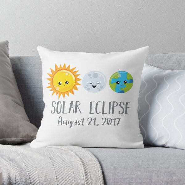Cute Solar Eclipse - August 21, 2017 Throw Pillow
