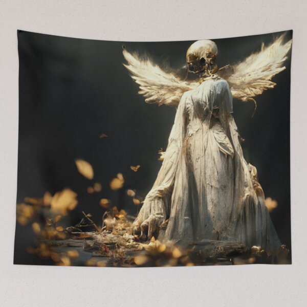 Item preview, Gold Angel in falling leaves designed and sold by SadStation.