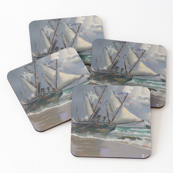 Item preview, Shipwrecked Fishing Vessel - Maritime painting by artist Eliott Sontot designed and sold by Eliott Sontot.