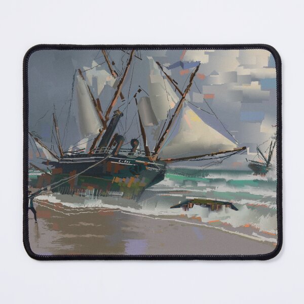 Item preview, Shipwrecked Fishing Vessel - Maritime painting by artist Eliott Sontot designed and sold by Eliott Sontot.