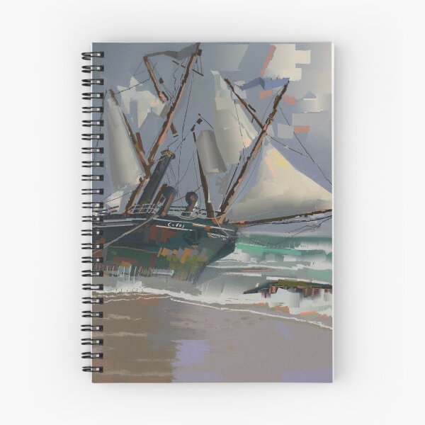 Item preview, Shipwrecked Fishing Vessel - Maritime painting by artist Eliott Sontot designed and sold by Eliott Sontot.