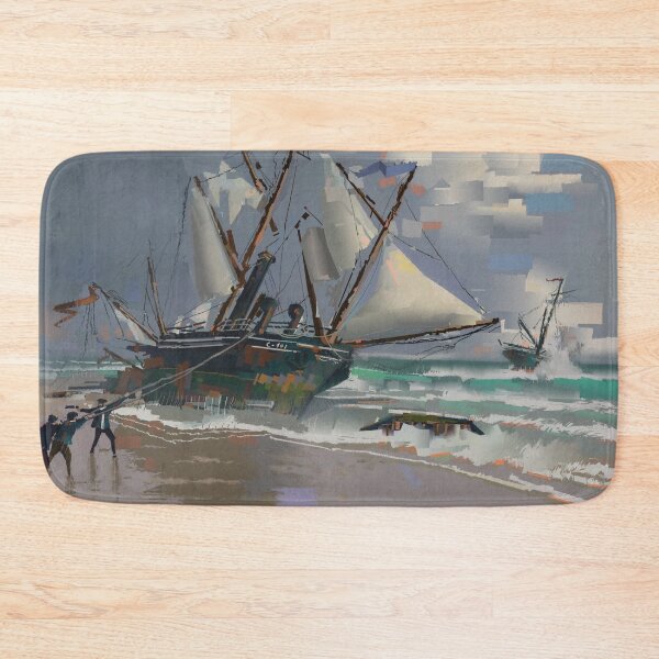 Item preview, Shipwrecked Fishing Vessel - Maritime painting by artist Eliott Sontot designed and sold by Eliott Sontot.