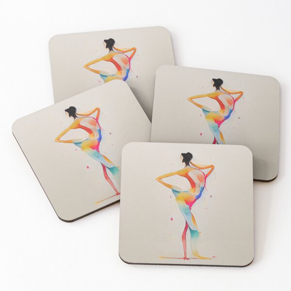 Item preview, Watercolor dance and yoga illustration designed and sold by artofbelletz.
