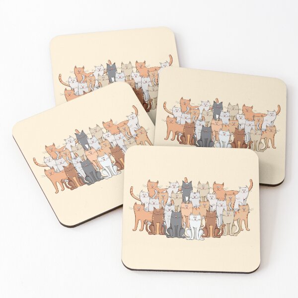 Item preview, A large crowd of cute cats designed and sold by ketkidesign.