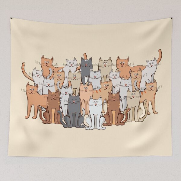 Item preview, A large crowd of cute cats designed and sold by ketkidesign.