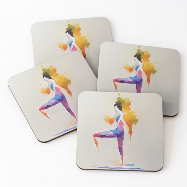 Item preview, Watercolor dance and yoga illustration designed and sold by artofbelletz.
