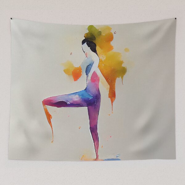 Item preview, Watercolor dance and yoga illustration designed and sold by artofbelletz.