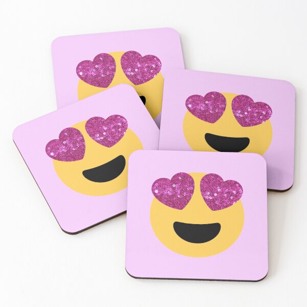 Item preview, glitter print heart eye emoji designed and sold by Gossip Rag.