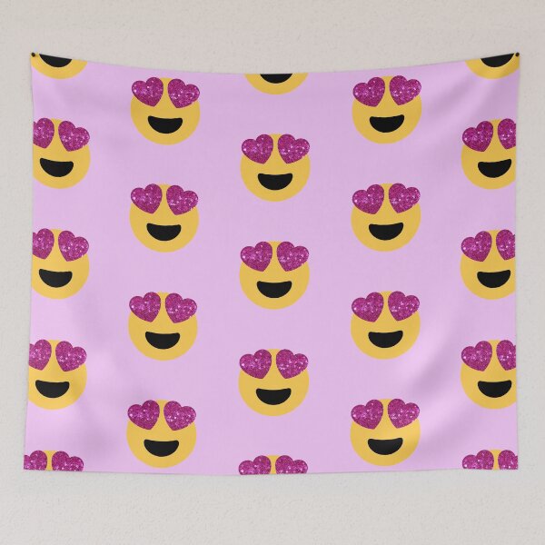 Item preview, glitter print heart eye emoji designed and sold by Gossip Rag.