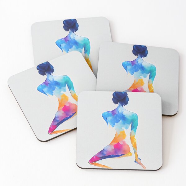 Item preview, Watercolor dance and yoga illustration designed and sold by artofbelletz.