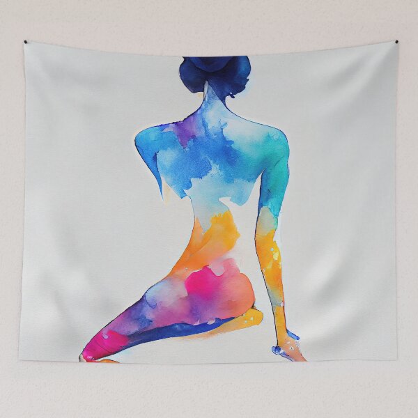 Item preview, Watercolor dance and yoga illustration designed and sold by artofbelletz.