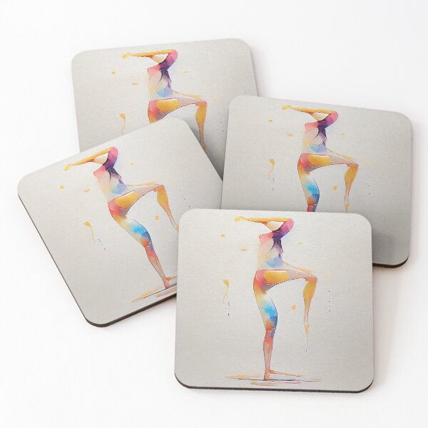 Item preview, Watercolor dance and yoga illustration designed and sold by artofbelletz.
