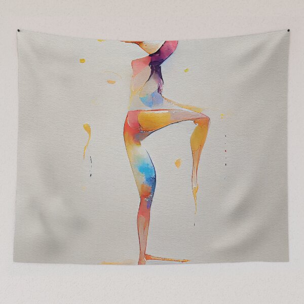 Item preview, Watercolor dance and yoga illustration designed and sold by artofbelletz.