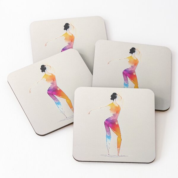 Item preview, Watercolor dance and yoga illustration designed and sold by artofbelletz.