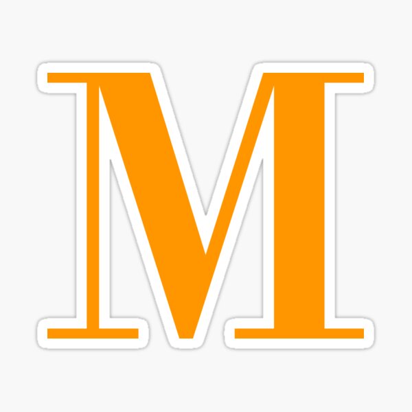 Orange Serif M Sticker