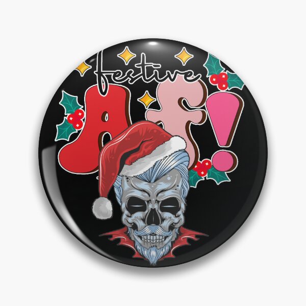 Item preview, Festive AF Hipster Santa Skull designed and sold by AwakenedSoul.