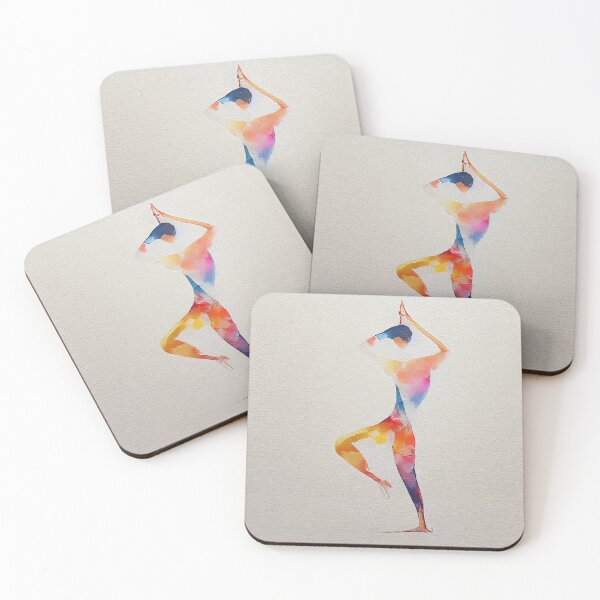 Item preview, Watercolor dance and yoga illustration designed and sold by artofbelletz.
