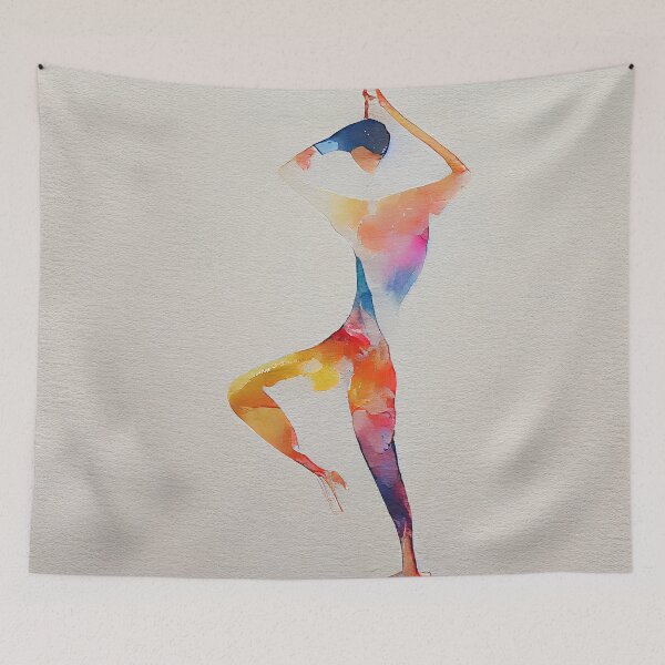 Item preview, Watercolor dance and yoga illustration designed and sold by artofbelletz.