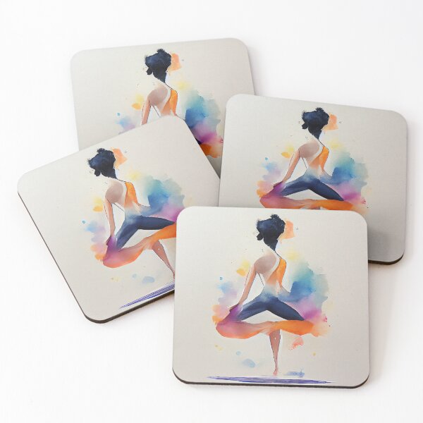 Item preview, Watercolor dance and yoga illustration designed and sold by artofbelletz.