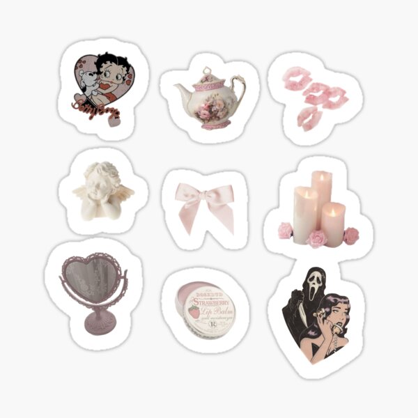 aesthetic sticker pack Sticker for Sale by prettyinpink111