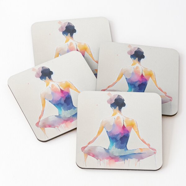 Item preview, Watercolor dance and yoga illustration designed and sold by artofbelletz.