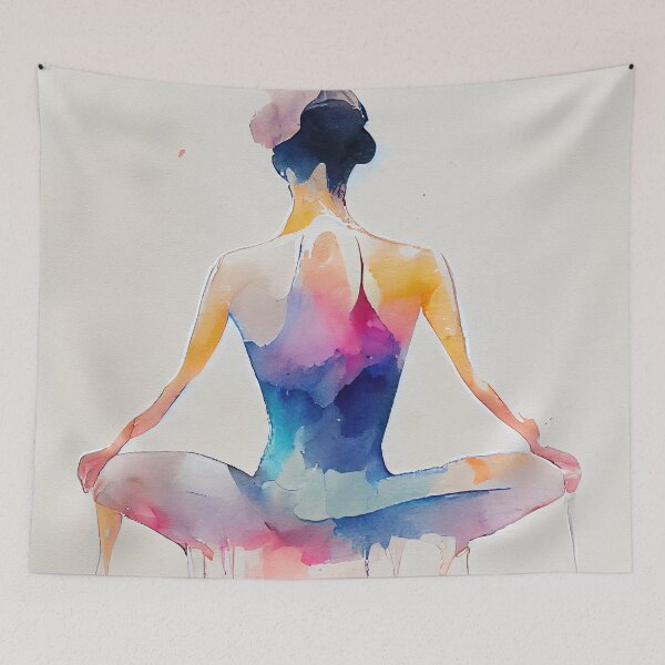 Item preview, Watercolor dance and yoga illustration designed and sold by artofbelletz.